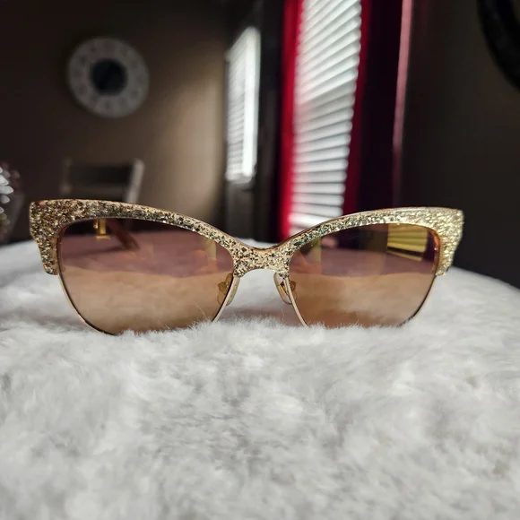 kate spade | Accessories | Kate Spade Gold Glitter Cat Eye  display picture 3